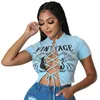 Sexy Kurzarm T-shirt Für Frauen Neue Sommer Solide Tops Mode frauen Bandage Gedruckt T