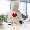 أفكار 70 سم جديدة صافية حمراء MOC Tide Play Love Bear Bear Build Model Toy Bricks Decoration Girlfriend Firftwaring GIFTS G220524
