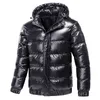 Cappotto invernale da uomo argento lucido Moda con cappuccio caldo addensato giacca imbottita in cotone da uomo Tinta unita Giovane uomo Parka Outwear MY308 L220623