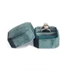 Velvet ringbox achthoekige dubbele ring hanger dozen met afneembaar deksel voor voorstel verloving huwelijksceremonie