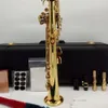 Laiton plaqué or original 992 one-to-one modèle B-key professionnel saxophone aigu fendu instrument SAX à tuyau droit