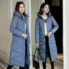 Women's Down Parkas Plus Size 3XL Women Winter Hooded Warm Coat Slim Cotton Padded Basic Jacket Female Long Outwear Feminina 2022