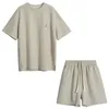 Kostym shorts med tshirt och topp lös överdimensionerad bomull sommar två bit damer klassiska aktivkläder casual 220722