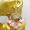 Lampadario pendente Zouchunfu nappa pendente fiore grandi orecchini per le donne Aretes gioielli da festa di nozze di lusso Boho Oorbellen 2022 Dichiarazione