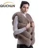 Qiuchen PJ8005 NUEVA LLEGA NATURA REAL Vest chaleco corto para mujeres de invierno Vest Furs gruesos de alta calidad 201113