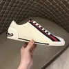 Print Stripe Designerskor Toppkvalitet Grå Vit ACE Broderade Herr Kvinnor Design Sneakers i äkta läder Lyx Casual Sko