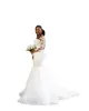 2022 vintage arabiska afrikanska sjöjungfru sexiga bröllopsklänningar brudklänningar plus storlek juvel hals illusion spetsar applikationer kristallpärlor långa ärmar