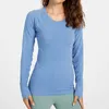 L-12 Yoga Womens Wear Warkly Tech Ladies Sports Tirts Terts Long Sleeve Thirts Thirts Moisture Wicking Knit High Flastic Fitness