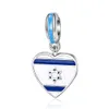 925 Silver Heart Israel Star of David Beads Charms per donna Fit Pandora Bracciali Gioielli