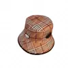 Newest Reversible Double Sides Bucket Hats Men Women Outdoor Sports Caps Plaid Lattice Fisherman Hats Street Style Letters Snapbacks