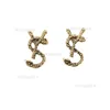 매력 디자이너 클래식 스타일 Y Letter Stud Earrings Ladies 패션 간단한 보석 브랜드 레트로 귀 스터드 웨딩 파티 Jewerlry