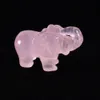 Ornamenti in pietra di cristallo naturale Elefante da 1,5 pollici Chakra intagliato Reiki Guarigione Quarzo Minerale Tumbled Pietre preziose Decorazioni per la casa a mano