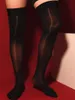 Calzini da uomo Calze da uomo elasticizzate lucide sottili lucide Lingerie velata alta coscia erotica calza sexy calze trasparenti
