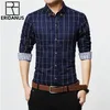 ERIDANUS Herren Plaid Baumwolle Kleid Shirts Männlichen Hohe Qualität Langarm Slim Fit Business Casual Hemd Plus Größe 5XL MCL087 220813