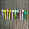 12 färger 0,5 mm designer anpassade solros penntillbehör med ko kaktus tryckmönster plast söt kulpunkt penna pärlor