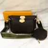 Bolsa feminina bolsas moda flor senhoras sacolas compostas bolsa de ombro de couro bolsa de embreagem feminina com caixa sacos de pó louise bolsa vuitton crossbody viuton saco