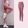 Kvinnors spårningsdräkter nakna material Kvinnor Yoga Pants Solid Color Sports Gym Wear Leggings Hög midja Elastisk fitness Lady övergripande tights Träning