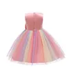 Ano Novo Baby Big Bow Tutu Princess Dress for Girl elegante Flor 3d Vestido de festa de aniversário bebê Roupas de menina G220428