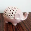 Boa sorte Holder de elefante elefante Lucky Tea Light Holder Hollow White Cerâmica Felizes Decorativos Favores de Casamento