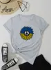 Koszulka damska Ukraina T-shirty niebieskie i żółte serce 2022 Summer Kobiet Tops Tes Lady Girls Casual Streetwear Clothort