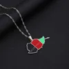 Pendant Necklaces Enamel Drop Oil Afghanistan Map Flag For Women Afghan Stainless Steel Jewelry Party Birthday GiftsPendant