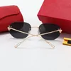 Le plus récent homme designer lunettes de soleil mode grand ovale femmes lunettes de soleil dégradé thé plage sans cadre rose sens or de luxe lunettes UV400 verre