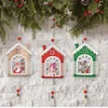 Kerstkamer decor houten huis kwastige hanger kerstboomdecoratie hangers