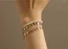 Chaîne à maillons 2022 femmes européennes et américaines vente plaqué sous vide Simple perle baroque naturelle élégant Bracelet haute couture