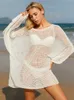 022 Biquíni à prova de sol blusa a céu aberto camisola à prova de sol de malha vestido feminino oversize beach wear maiô cobrir ups