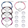 Braccialetti con ciondoli Pezzi di braccialetti grezzi adatti per cabochon tondo Creazione di gioielli fai-da-te Set di connettori Bracciale con vassoio per telaioCharm Inte22