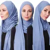 Écharpes multicolores mouches musulmans molles monotage instantané écharpe ste écharpe hijab coton islamique coton faillard femme arabe enveloppe