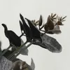 Fiori decorativi Corone 2x 20 teste Artificiale Black Eucalyptus Fake Flower Plant Decorazione della festa di nozze