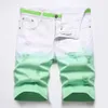 Jeans Denim Shorts Hombres Blanco Rasgado Verano Diseñador Hombres Blanqueados Retro Tamaño grande Pantalones cortos Pantalones 28-42288K