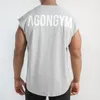 Herrtankstoppar kroppsbyggande sport män gym fitness träning ärmlös skjorta manlig stringer singlet sommar casual lös undertröjor