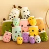 Cute Bubble Tea Plush Dolls Soft Stuffed Pink Strawberry Taste Hug Pillow Children Toys