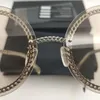 Zonnebrillen Goudketen Ronde Vintage Alloy Women Sunglases Party Glazen merkontwerper Steampunk Rimless Glassessunglasses