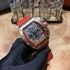 Роскошные мужские механики смотрят на наручные часы Richa Milles Skull 035 Мужской керамический RM011 Полностью автоматический механический Wo Fashion Classic Designer