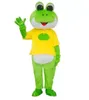 direct new big eyes frog Mascot Costume cartoon yellow tshirt frog Character Clothes Halloween festival Party Fancy event high quality