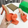 Sandalias de diseñador Mujer LIDO Zapatillas Cuadradas Tacones altos Mulas Suede Bowknot Sandalia Damas Zapatos de vestir de boda Tamaño 35-42 Con caja