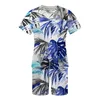 Men's Tracksuits Men Spring Summer Suit Beach Short Sleeve Sports Print Shirt Set 2 Piece Pant With Pocket Mens All White SuitMen's