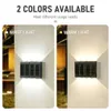 2 LED Solar Wall Lamp UP and Down Illuminate Outdoor IP65 Waterproof Solar Powered Spliceable Light For Home Garden Porch Yard