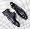 Brittisk stil svart formella affärsskor äkta läder bröllop oxfords herrar skor