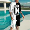 Kvinnors Tracksuits Sommar Kortärmad O-Neck Tees och Shorts Outfit Letter Printing Casual Men 2 Piece Set 2022 Streetwear Mens Kläder