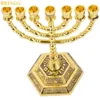 BRTAGG Menorah 7 Branch Je Candle Holder 12 Tribes Of Israel Jerusalem Temple Candlestick 220809
