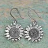 Dangle & Chandelier Women Vintage Sunflower Earrings Gold Flower For Female Engagement Wedding Drop Bijoux WholesaleDangle