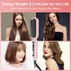 Pro Hair Straightener Brush Negative Ion Hair Straightening Brush 2 In 1 Heating Comb Flat Iron Ceramic Hair Styling Tools 220623