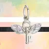 Fit Pandora Charms 925 armband Bead Originele doos Fashion Cute Wing Key Lock Love European Charm Sieraden