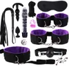 sexyyshop Accessoires érotiques Bondage Gear Set Jouets pour Femmes Couples Menottes Jeux Fouet Gag Bdsm Kits