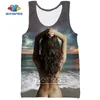 SONSPEE 3D Print Model Sexy Bikini Back Buttocks Summer Beach Sea Men's Tank Top Casual Bodybuilding Gym Muscle Sleeveless Vest 220627