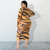 Plus storlek klänningar xl-3xl mode clthes för kvinnor tryck sexig smal leopard klänning klubb bär gata grossist dropplus